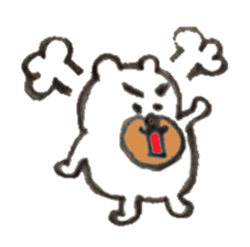 Pleasant white bear sticker #5147849