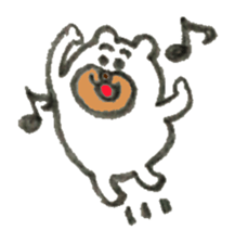Pleasant white bear sticker #5147851