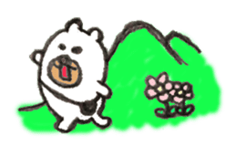 Pleasant white bear sticker #5147870