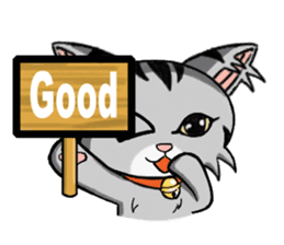 Gray cat meow KUSO show (daily papers) sticker #5148204