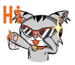 Gray cat meow KUSO show (daily papers) sticker #5148205
