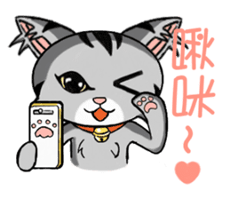 Gray cat meow KUSO show (daily papers) sticker #5148213