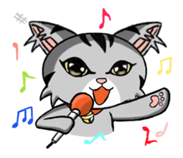 Gray cat meow KUSO show (daily papers) sticker #5148217