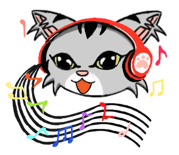 Gray cat meow KUSO show (daily papers) sticker #5148222