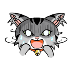 Gray cat meow KUSO show (daily papers) sticker #5148223