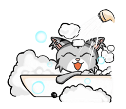 Gray cat meow KUSO show (daily papers) sticker #5148234