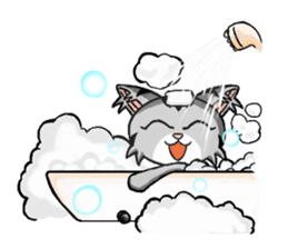 Gray cat meow KUSO show (daily papers) sticker #5148234