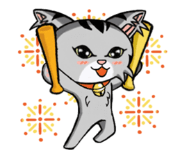 Gray cat meow KUSO show (daily papers) sticker #5148243