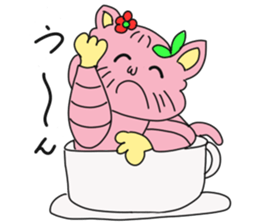 Cat of peach sticker #5149208