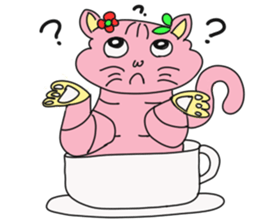 Cat of peach sticker #5149211