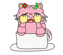 Cat of peach sticker #5149215