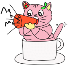 Cat of peach sticker #5149216