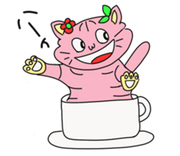 Cat of peach sticker #5149219