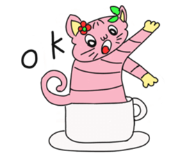 Cat of peach sticker #5149221