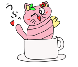 Cat of peach sticker #5149226