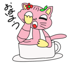 Cat of peach sticker #5149231