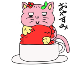 Cat of peach sticker #5149232