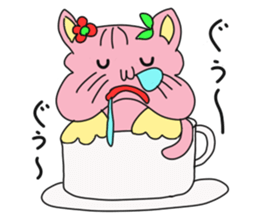 Cat of peach sticker #5149233