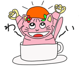 Cat of peach sticker #5149234