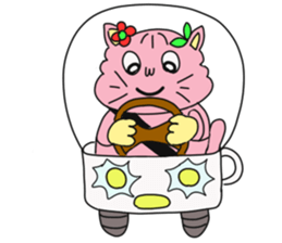 Cat of peach sticker #5149237