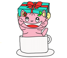 Cat of peach sticker #5149242