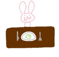 A rabbit and a person and a broad bean sticker #5149768