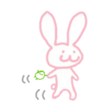 A rabbit and a person and a broad bean sticker #5149776