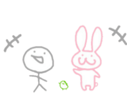 A rabbit and a person and a broad bean sticker #5149777