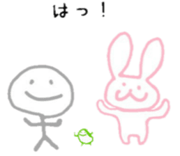 A rabbit and a person and a broad bean sticker #5149778