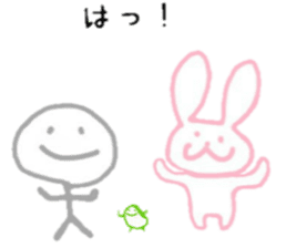 A rabbit and a person and a broad bean sticker #5149778