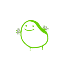 A rabbit and a person and a broad bean sticker #5149793