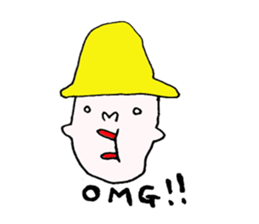 yellow hat boy. sticker #5152165