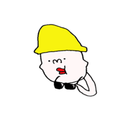 yellow hat boy. sticker #5152202