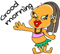 Kona with tropical island friends sticker #5154252