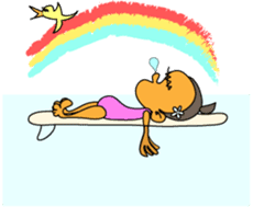 Kona with tropical island friends sticker #5154254