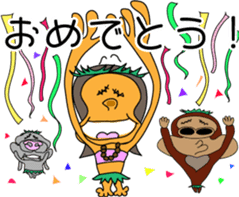 Kona with tropical island friends sticker #5154258