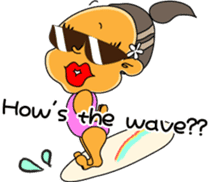 Kona with tropical island friends sticker #5154269