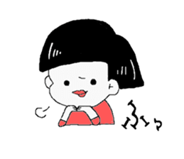 Bob cut Girl. sticker #5154452