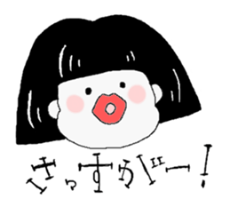 Bob cut Girl. sticker #5154468