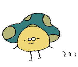 mushroom and glasses sticker #5161240