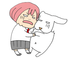 My dog and pink I sticker #5164652