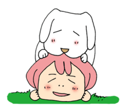 My dog and pink I sticker #5164654