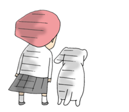 My dog and pink I sticker #5164655