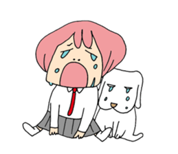 My dog and pink I sticker #5164656