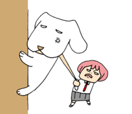 My dog and pink I sticker #5164660