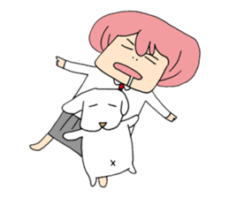 My dog and pink I sticker #5164664