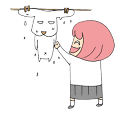 My dog and pink I sticker #5164665