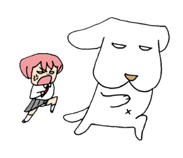 My dog and pink I sticker #5164669