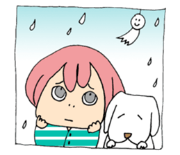 My dog and pink I sticker #5164673