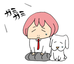 My dog and pink I sticker #5164675